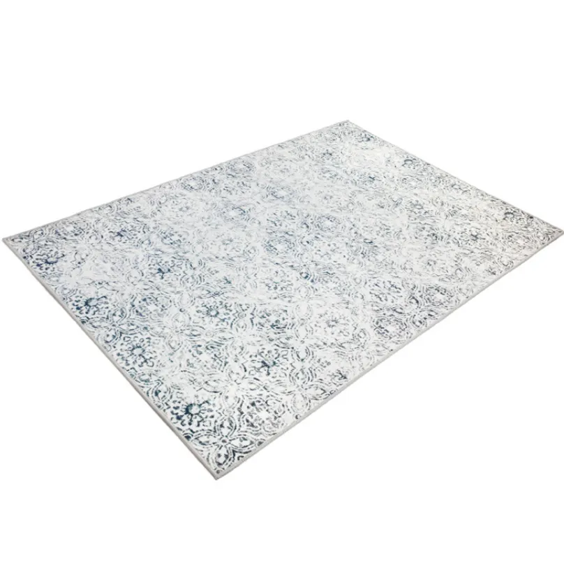 Mozaic Tiles Grey Trellis Distressed Non Slip Rug