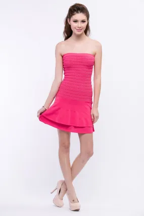 Naughty Grl Flirty Tube Bandage Dress - Pink