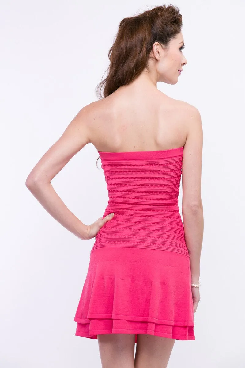 Naughty Grl Flirty Tube Bandage Dress - Pink