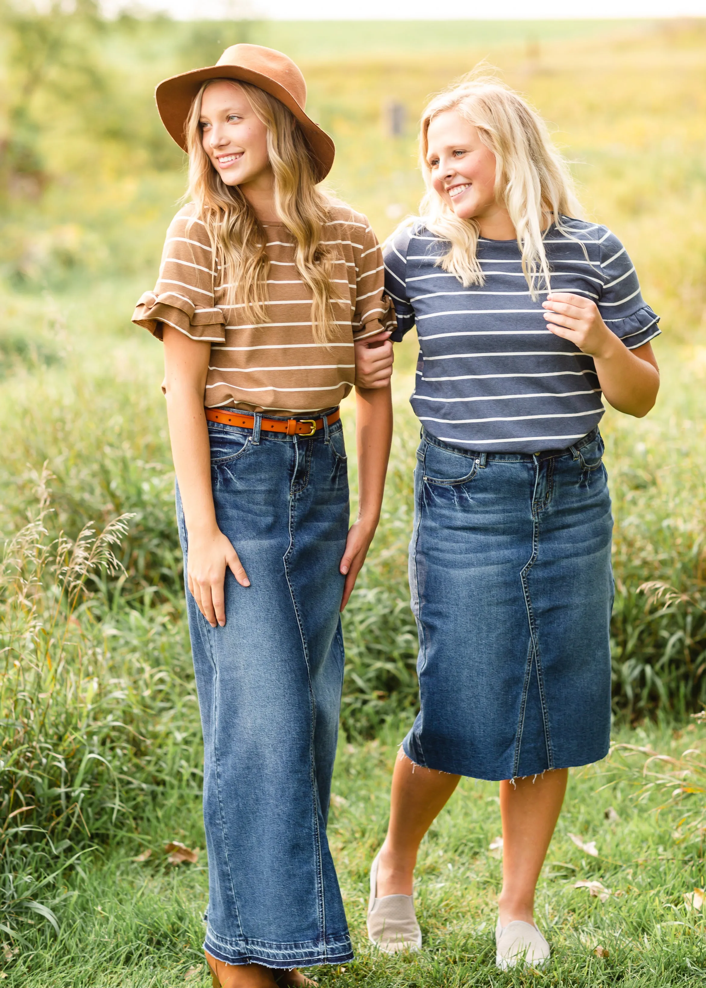 Navy Striped Short Sleeve Top - FINAL SALE