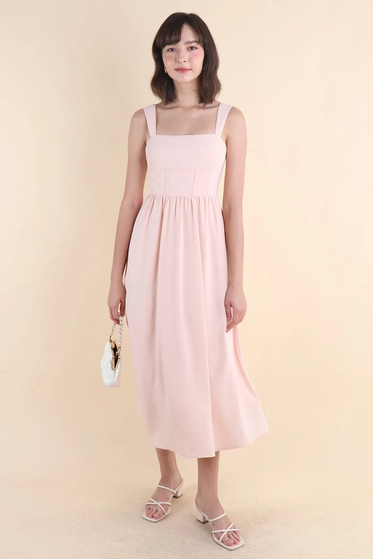 OASIS BUSTIER DRESS IN PINK