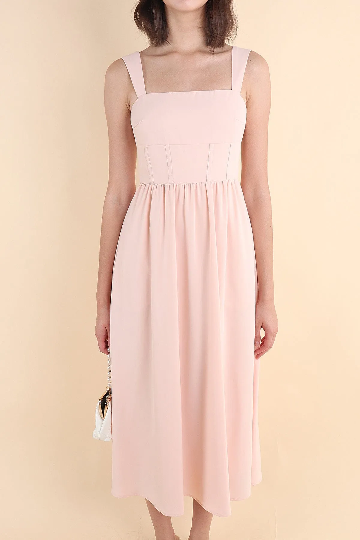 OASIS BUSTIER DRESS IN PINK