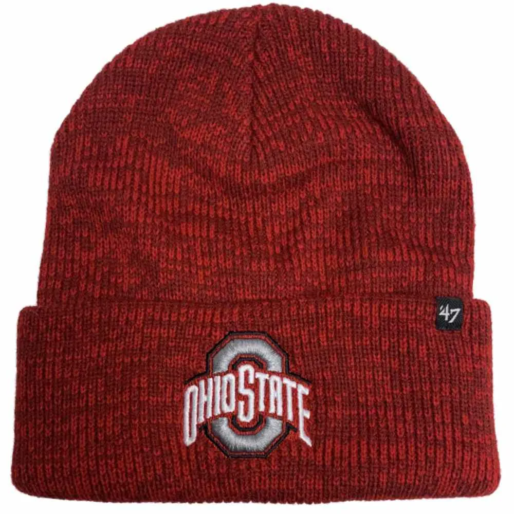 Ohio State Buckeyes '47 Red Knit Brain Freeze Cuffed Beanie Hat Cap