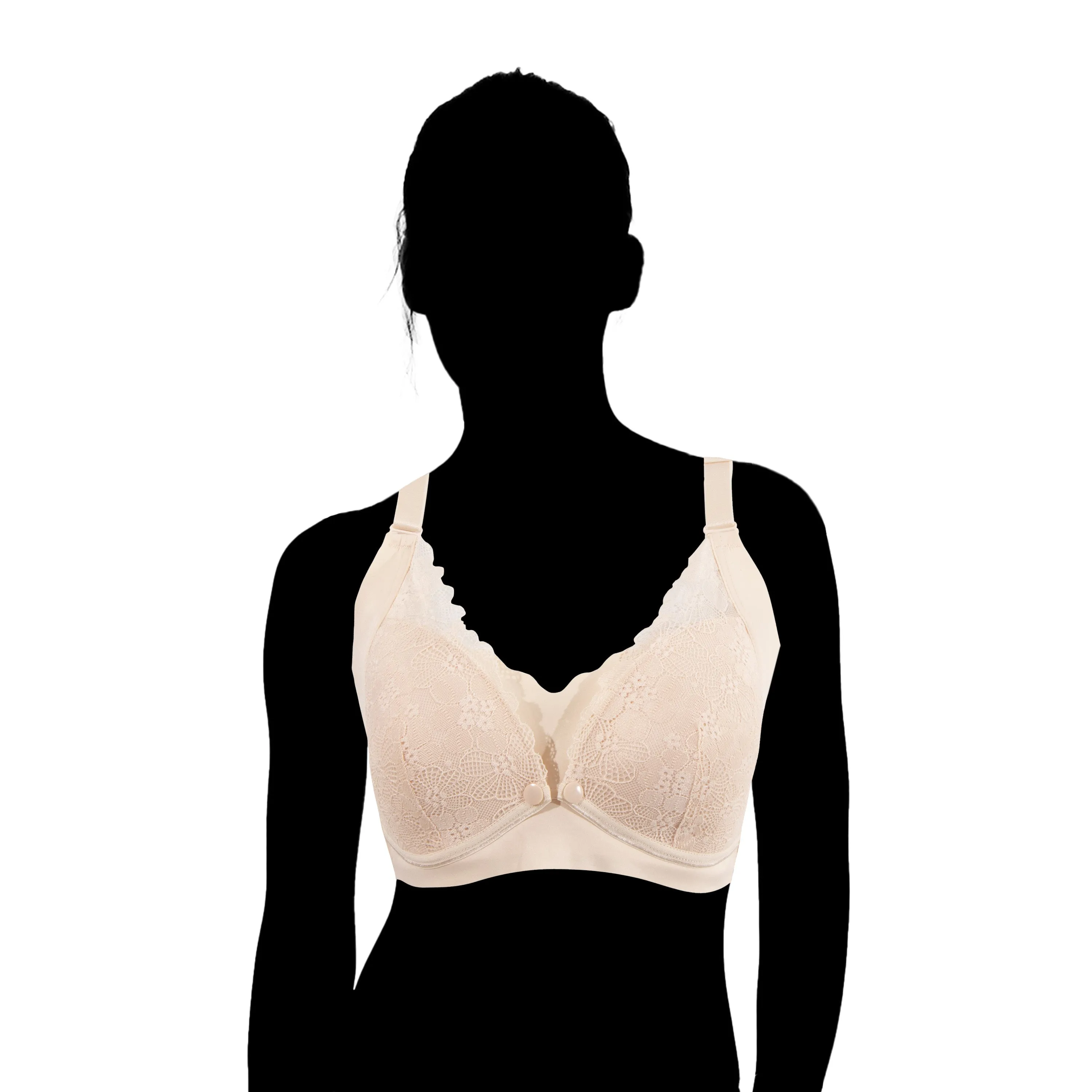 Okus - Pretty Lace Maternity & Nursing Bra - Beige