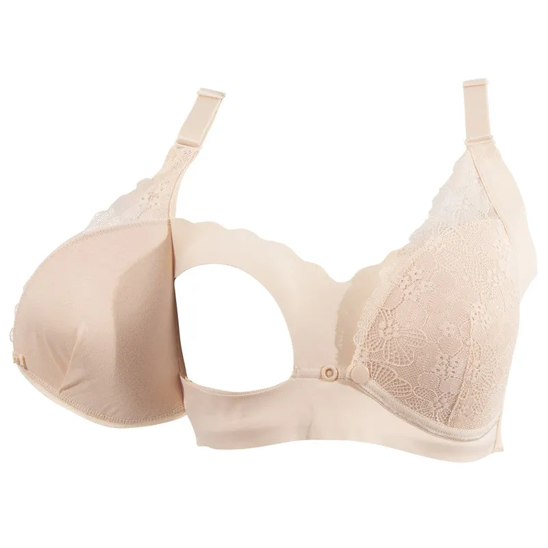 Okus - Pretty Lace Maternity & Nursing Bra - Beige