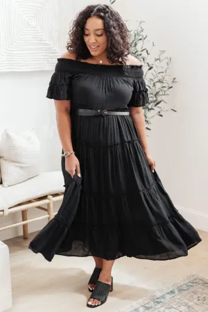 Olivia Tiered Maxi Dress in Black