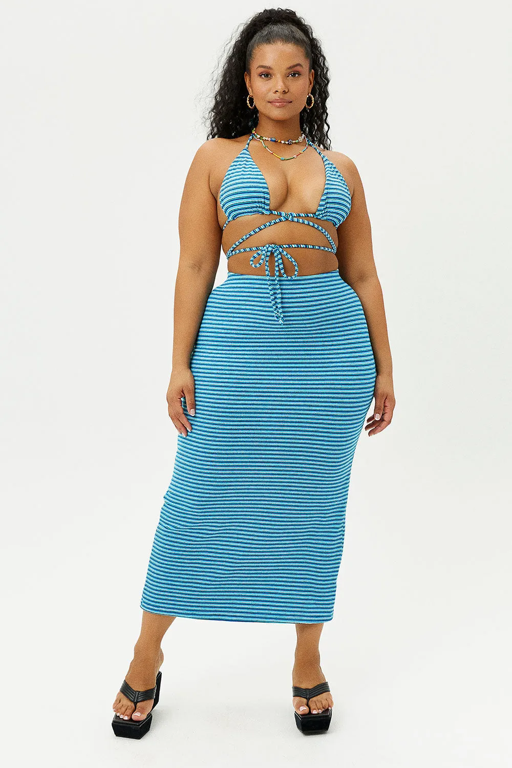 Opal Terry Skirt - Positano Stripe