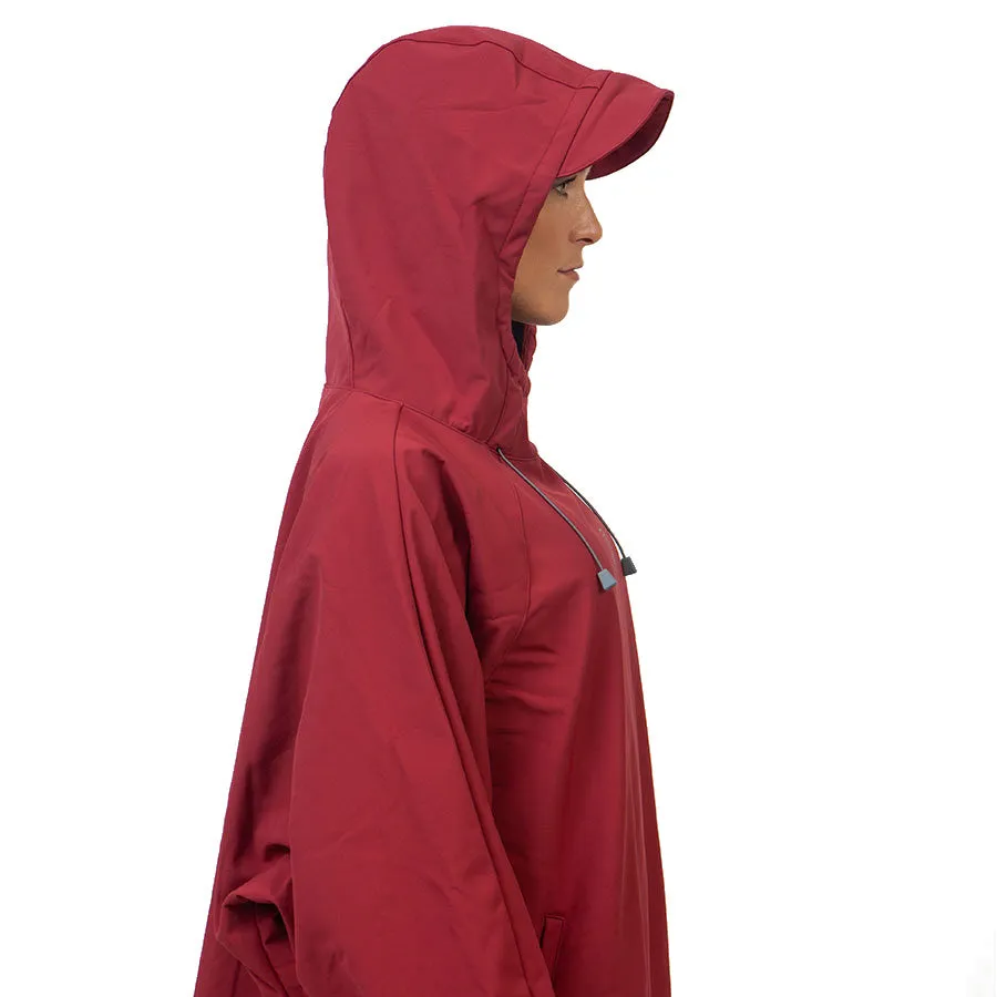 Open Box - Fourth Element Storm All Weather Poncho - Burgundy - Size: X-Large