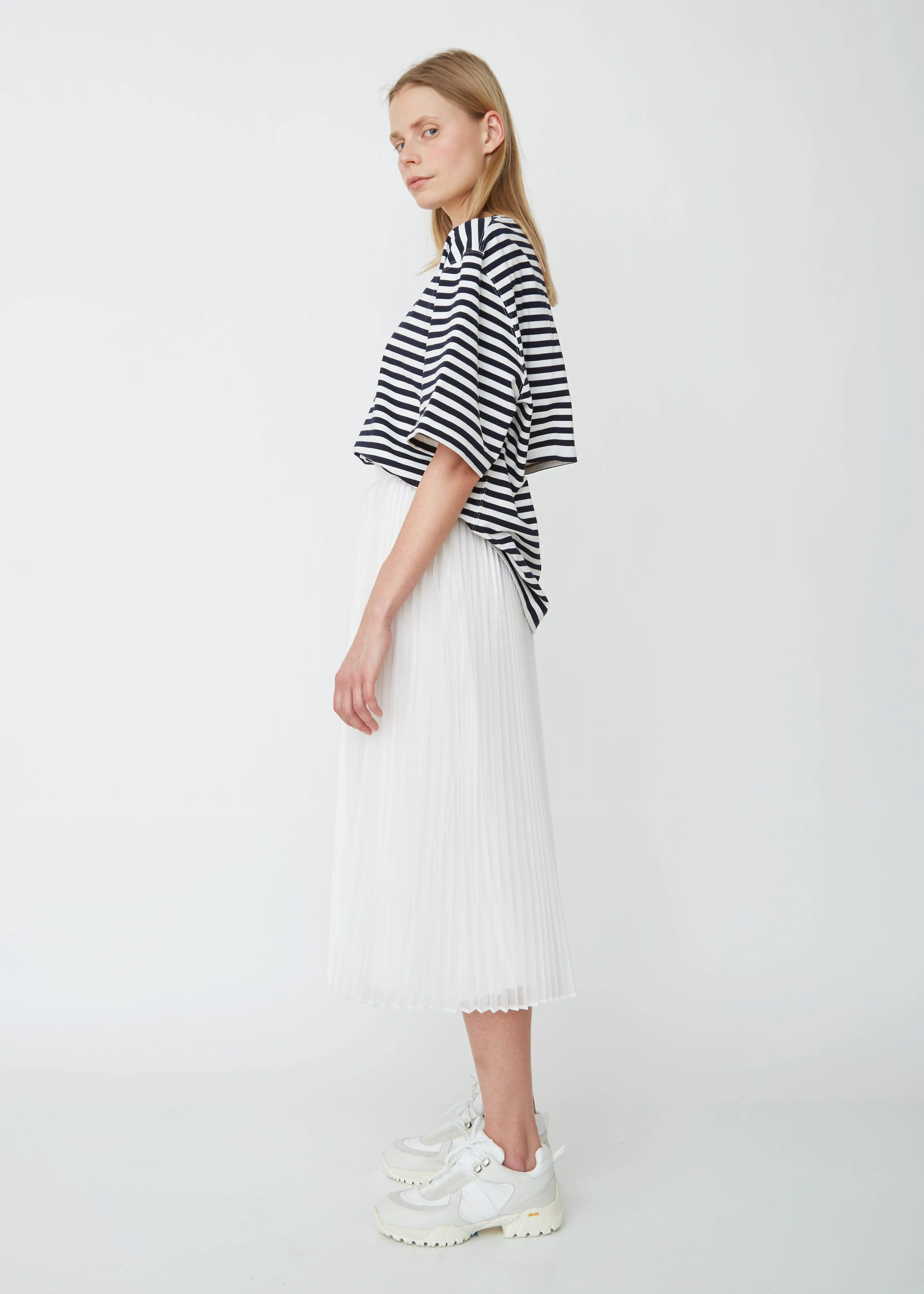 Organdy x Satin Pleated Skirt