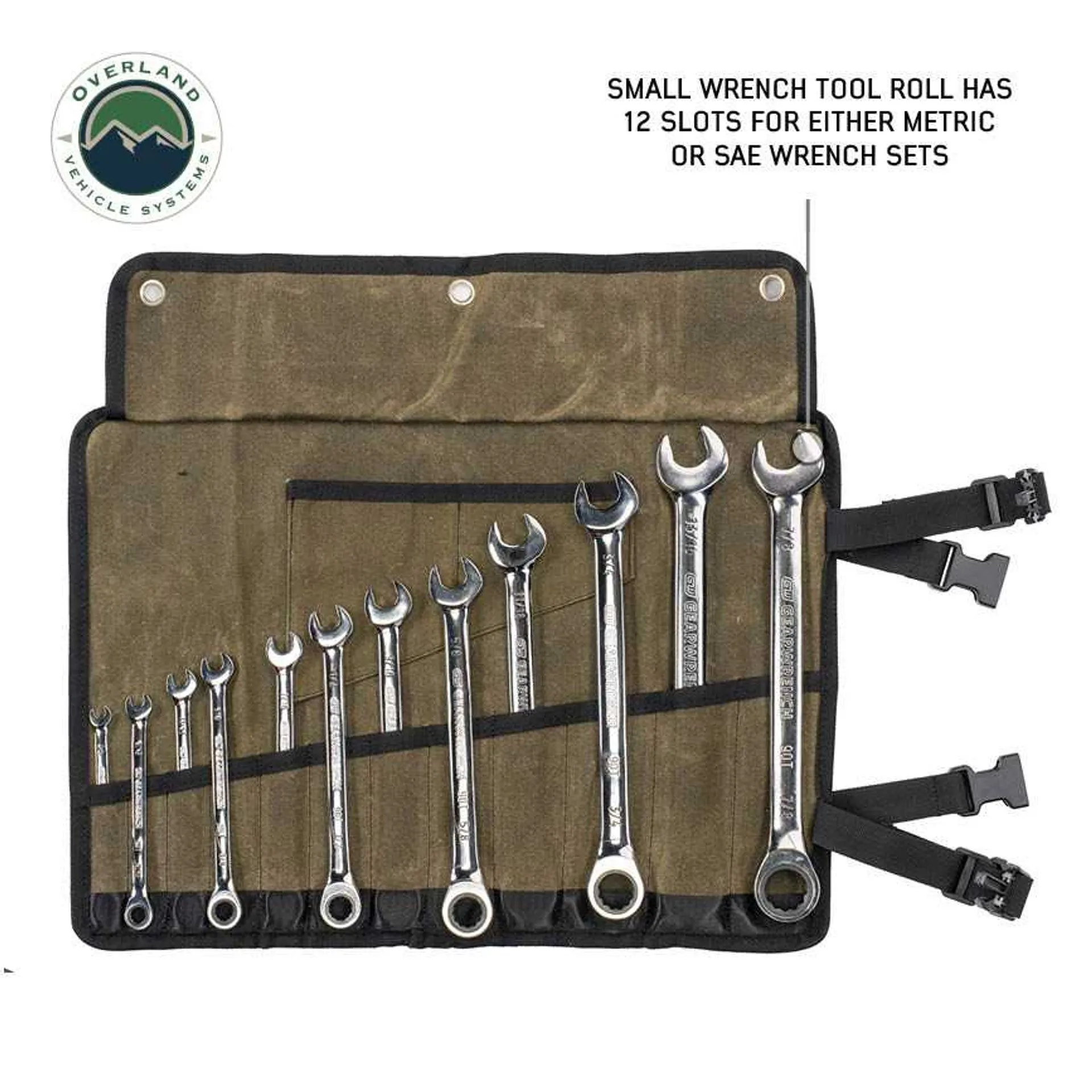 Overland Vehicle Systems Wrench Tool Roll #16 Waxed Canvas Storage Bags