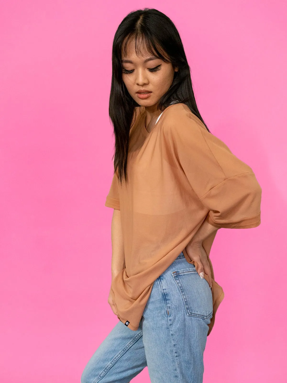 Oversized Barbados Top - Tan