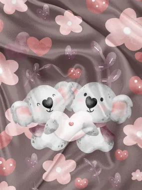 Panneau pour Serviette et Couverture Koala Amoureux prune