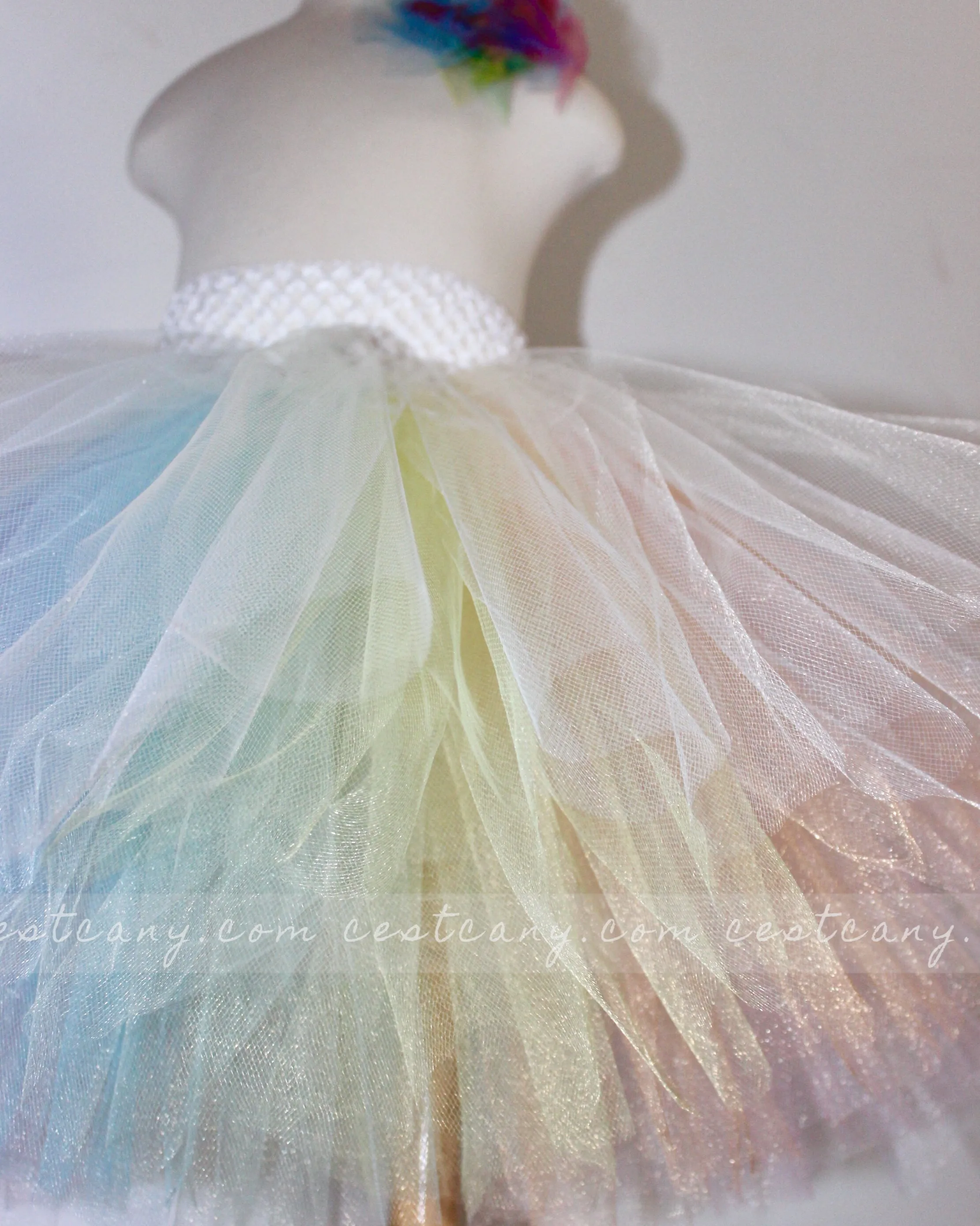 Pastel Rainbow Kids Tulle Skirt