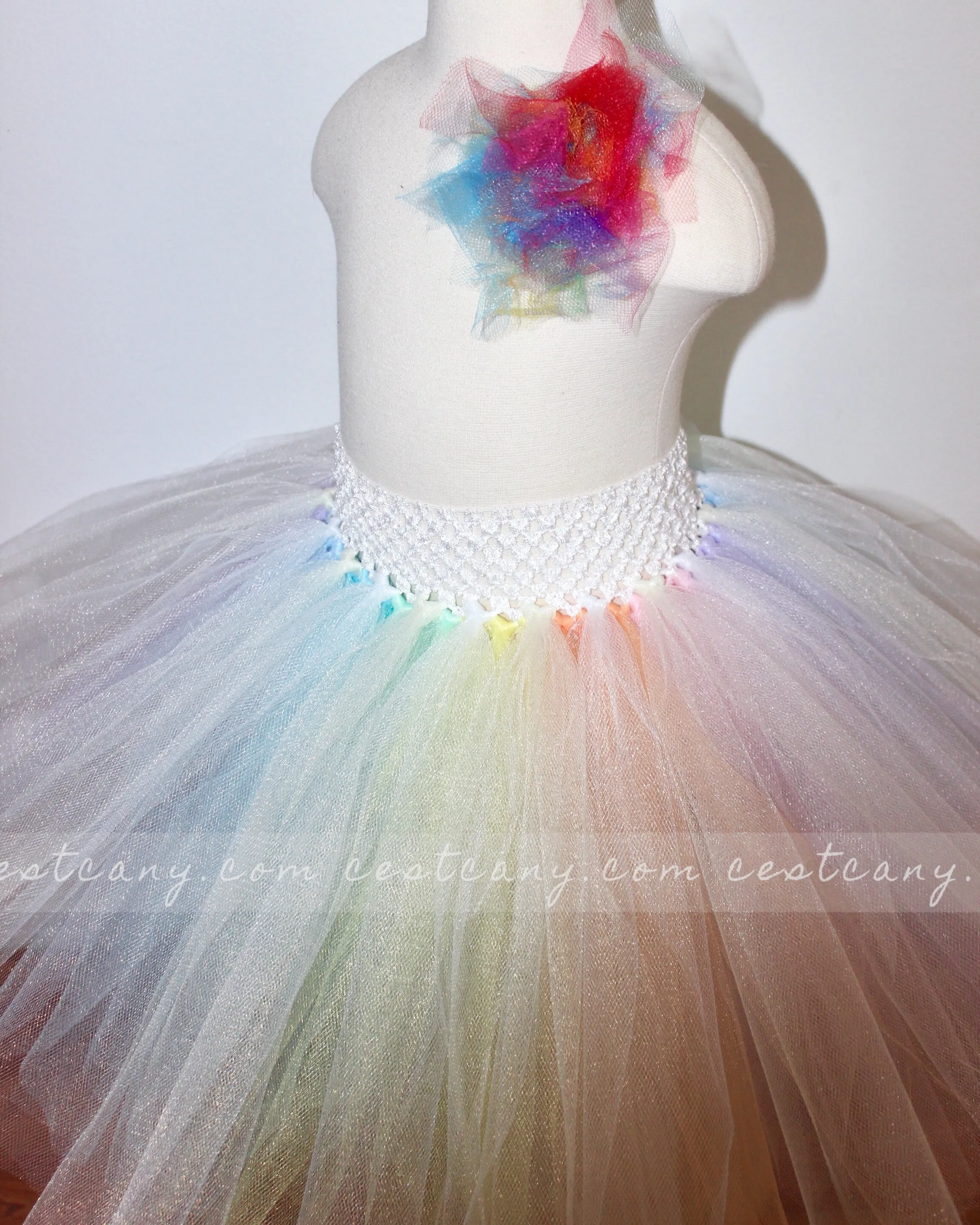 Pastel Rainbow Kids Tulle Skirt