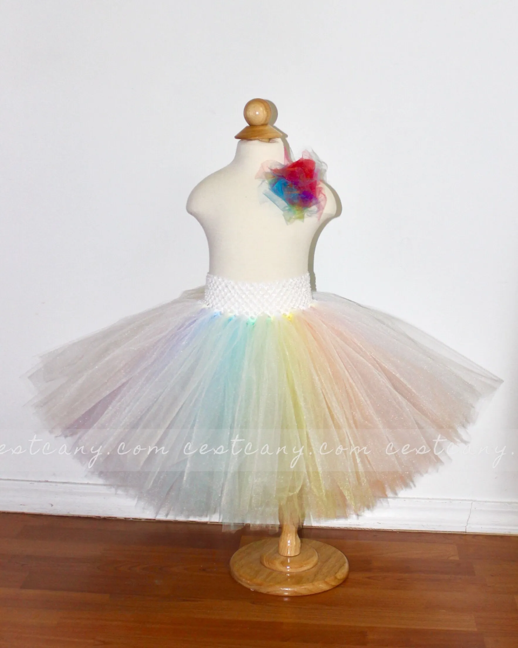 Pastel Rainbow Kids Tulle Skirt