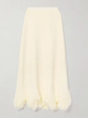 Paulina fringed knitted maxi skirt