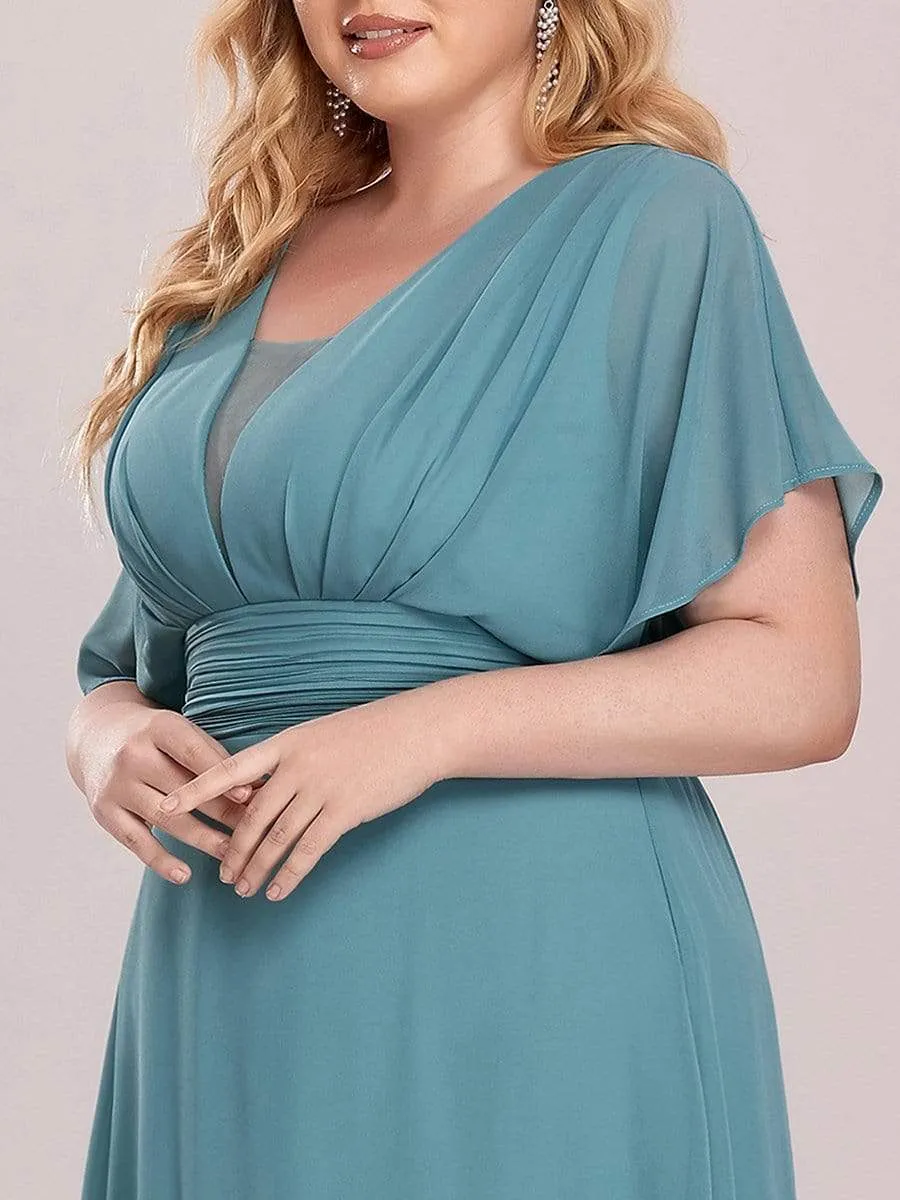 Plus Size Empire Waist Chiffon Maxi Evening Dress