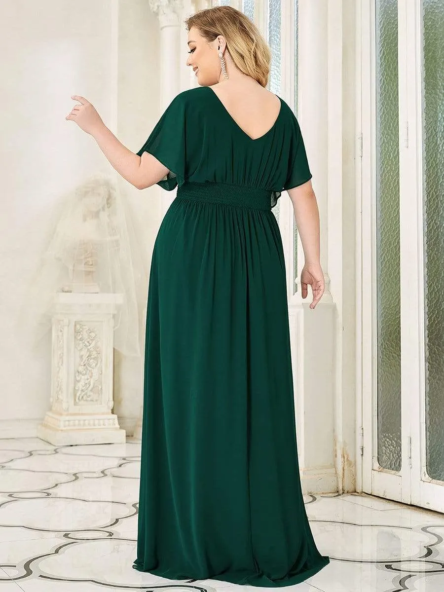 Plus Size Empire Waist Chiffon Maxi Evening Dress