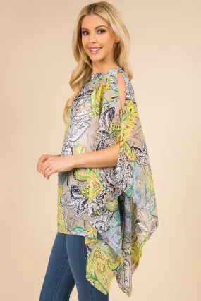 PP-3117 colorful paisley poncho