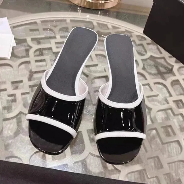 Pre Order:  Color Patent Leather Slippers