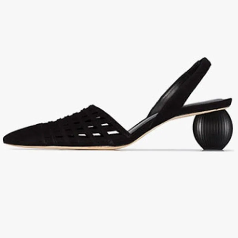 Pre Order:  Pointed Hollow PU Sandals