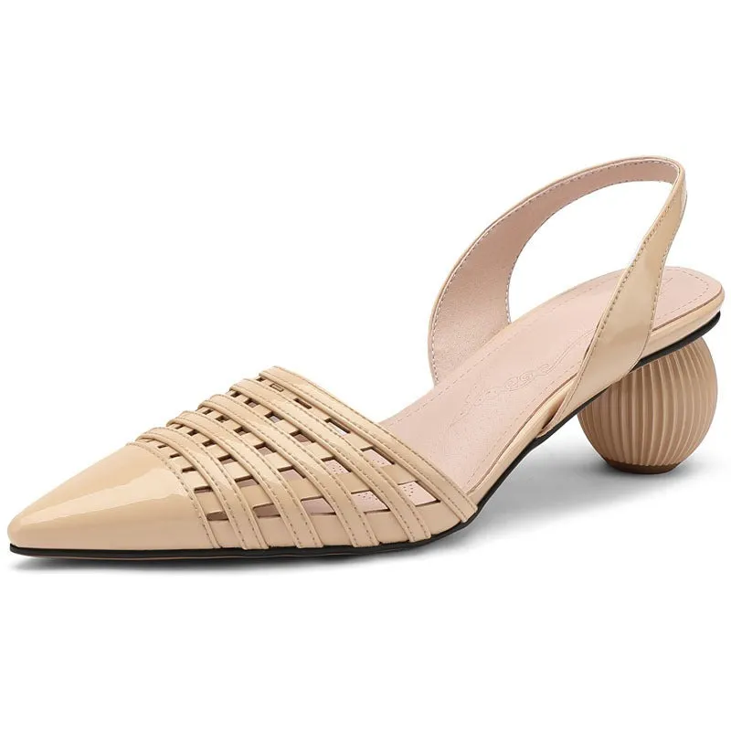 Pre Order:  Pointed Hollow PU Sandals