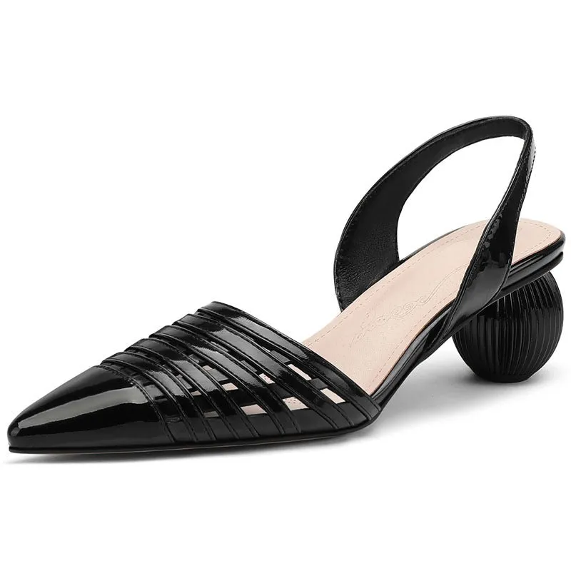 Pre Order:  Pointed Hollow PU Sandals