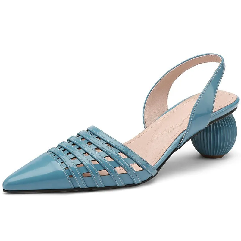 Pre Order:  Pointed Hollow PU Sandals