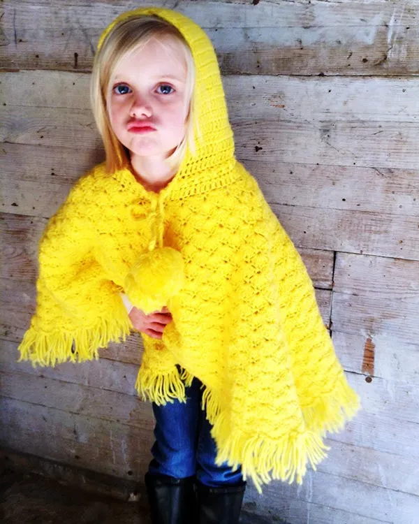 Puff Shell Poncho Crochet Pattern