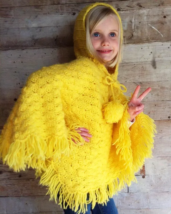 Puff Shell Poncho Crochet Pattern