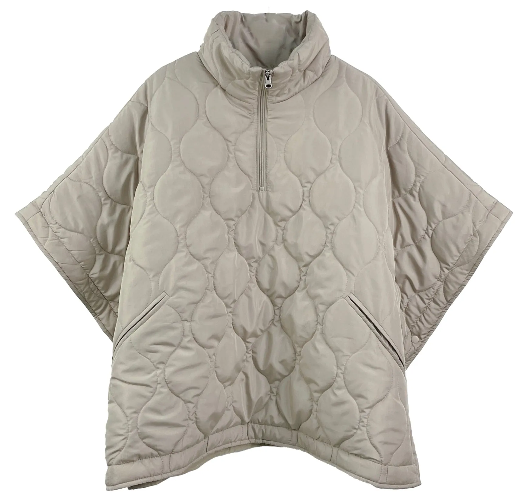 QCP420015 Quarter Zip Quilted Puffer Poncho