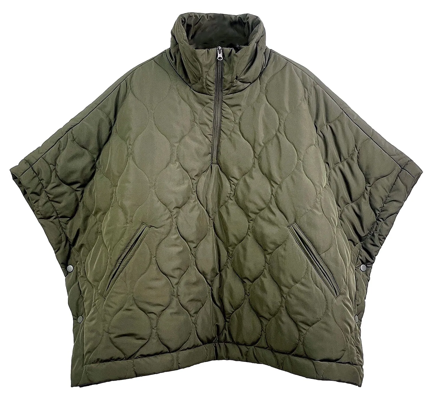 QCP420015 Quarter Zip Quilted Puffer Poncho