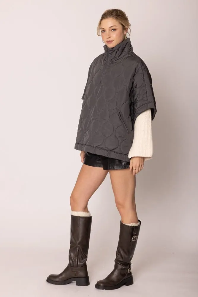 QCP420015 Quarter Zip Quilted Puffer Poncho