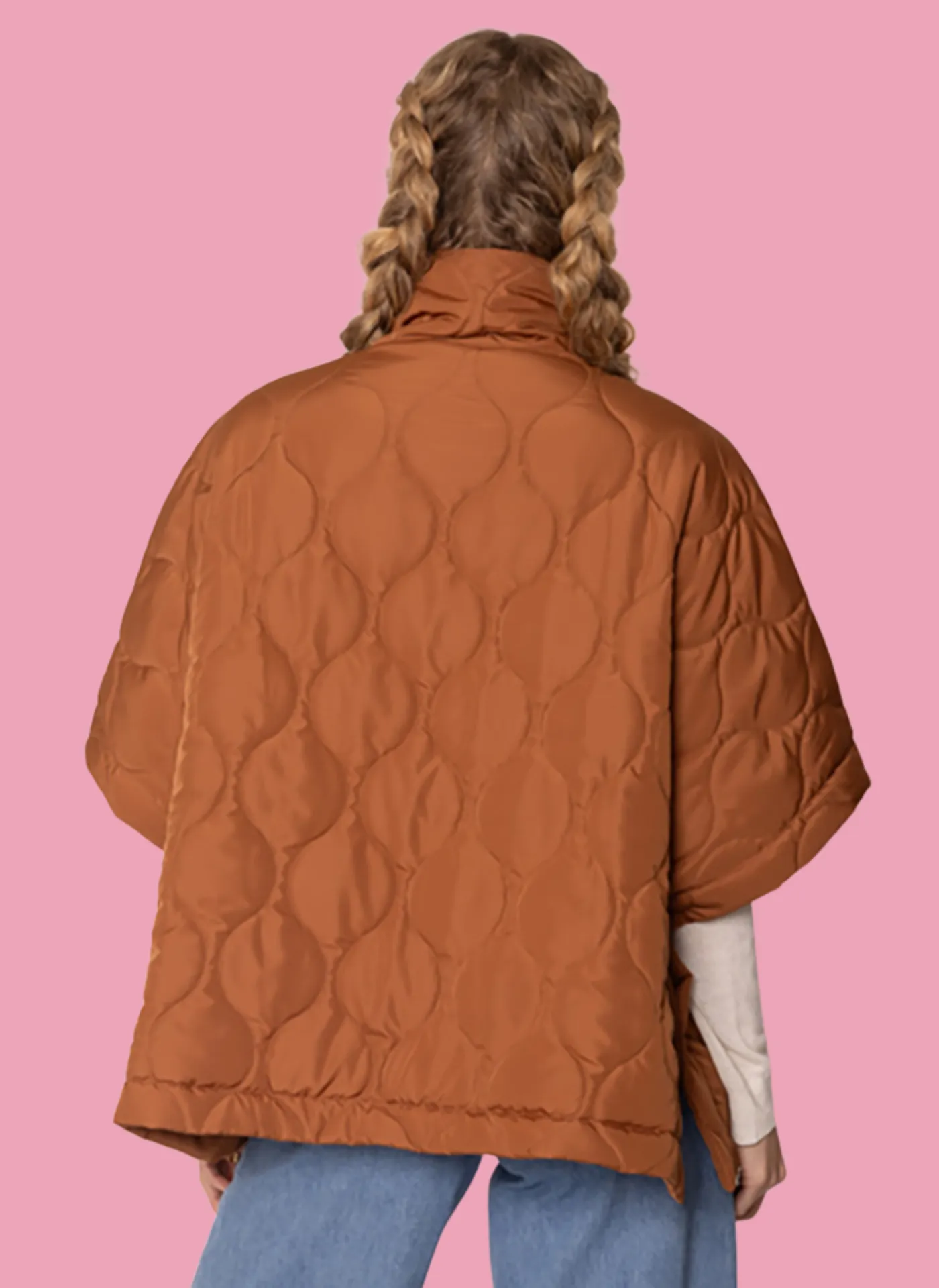 Quarter Zip Quilted Poncho