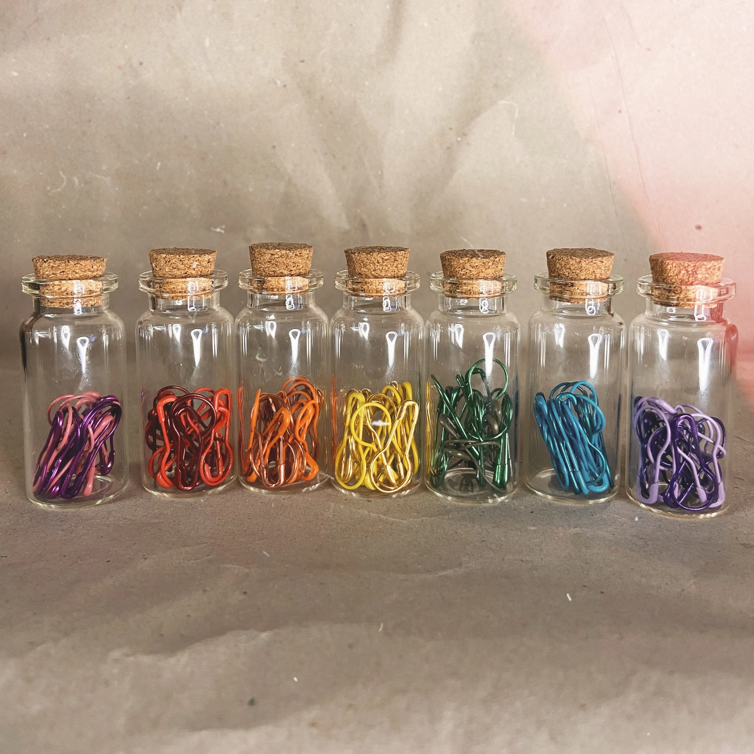 "Acid" Stitch Marker Tonic Bottles