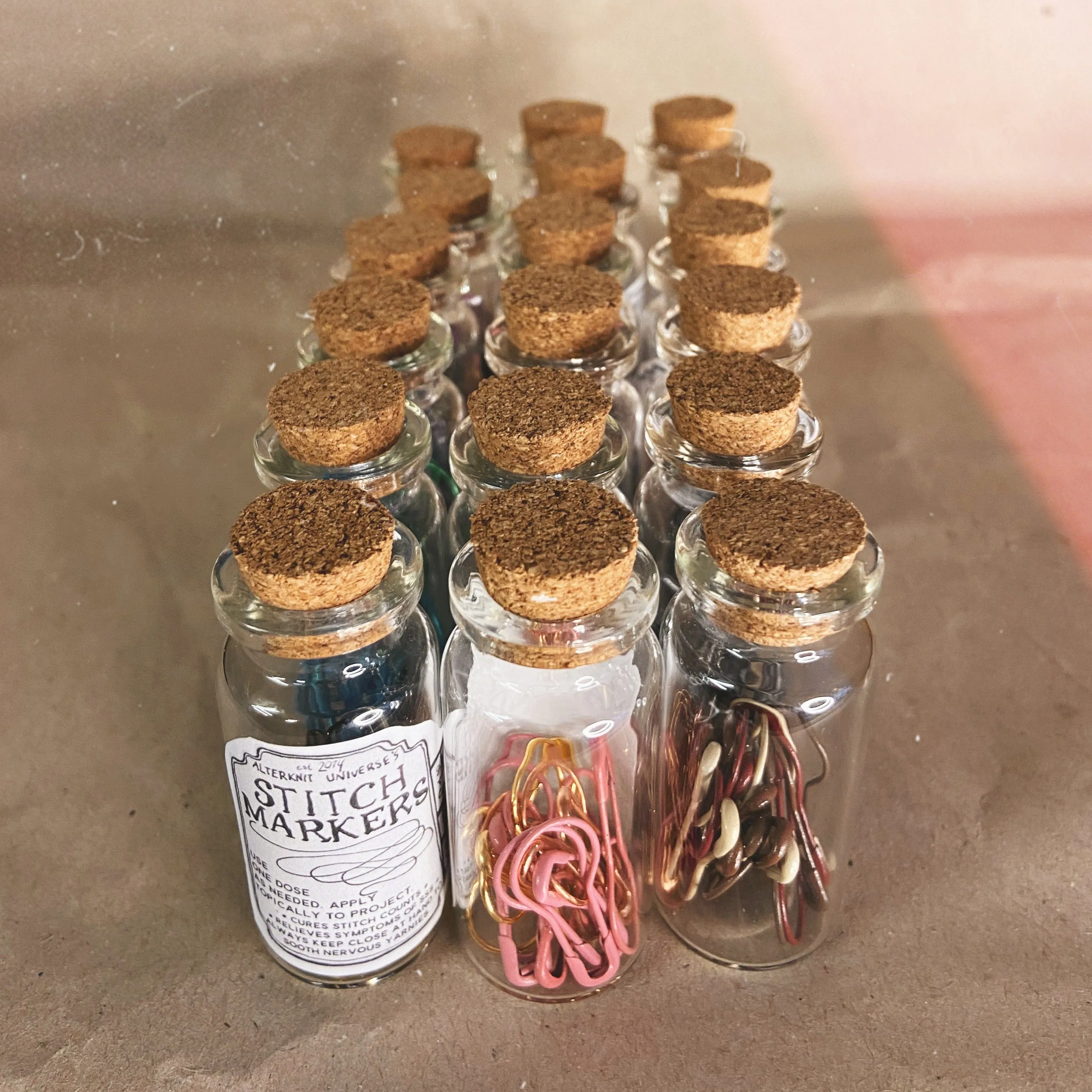 "Bright Pride" Stitch Marker Tonic Bottles