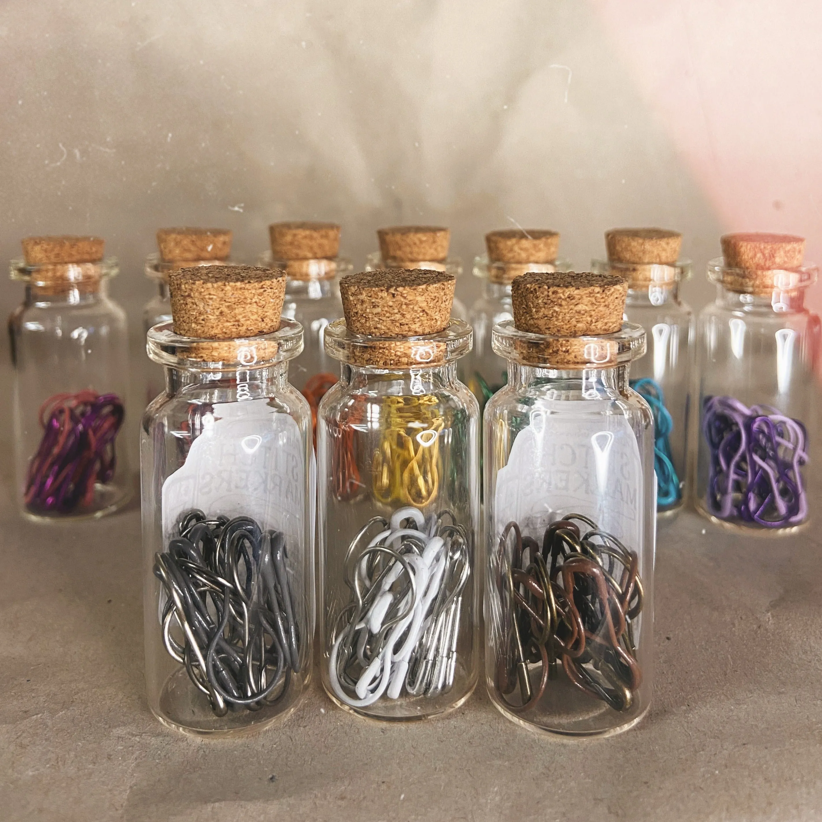 "Ice" Stitch Marker Tonic Bottles