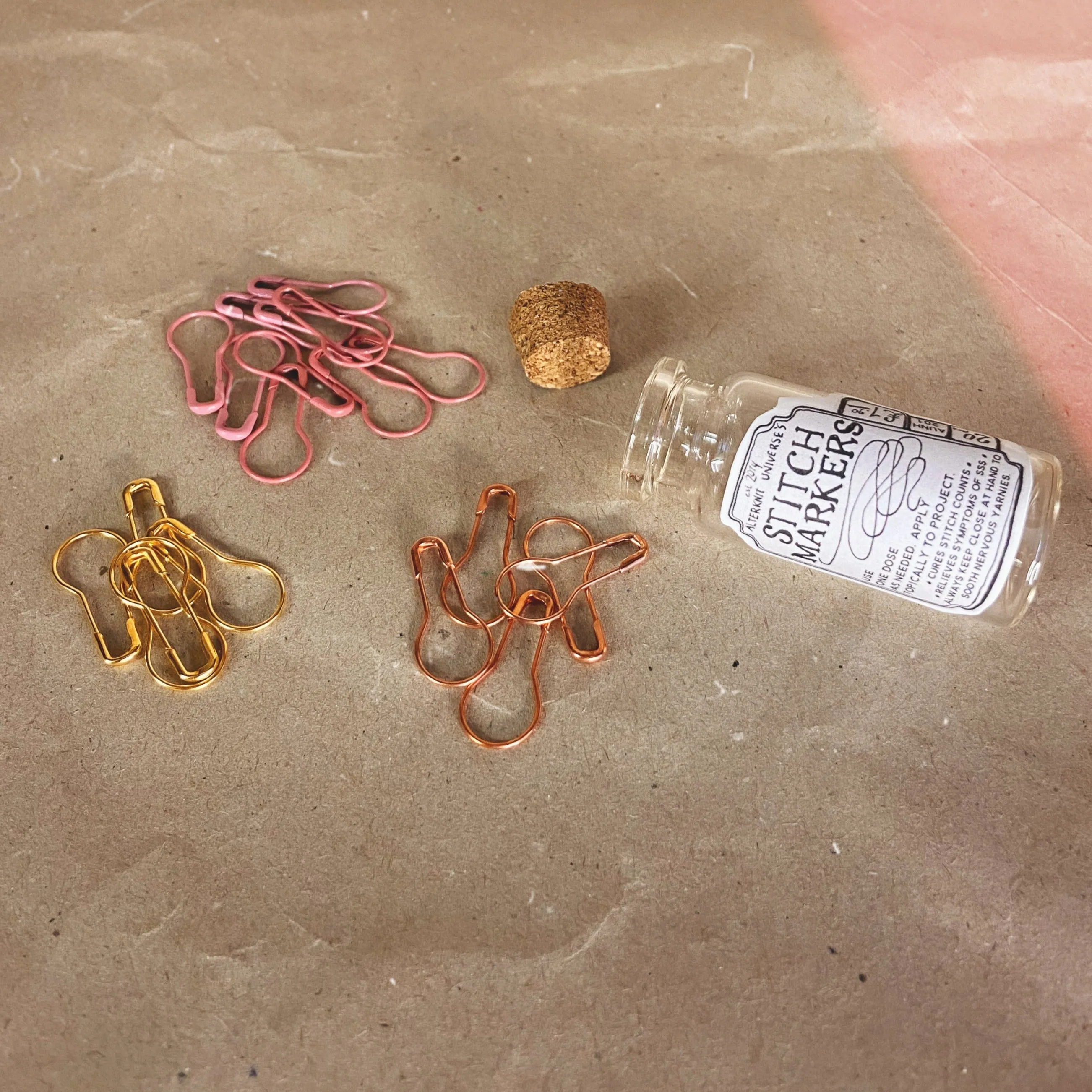 "Rose Gold" Stitch Marker Tonic Bottles