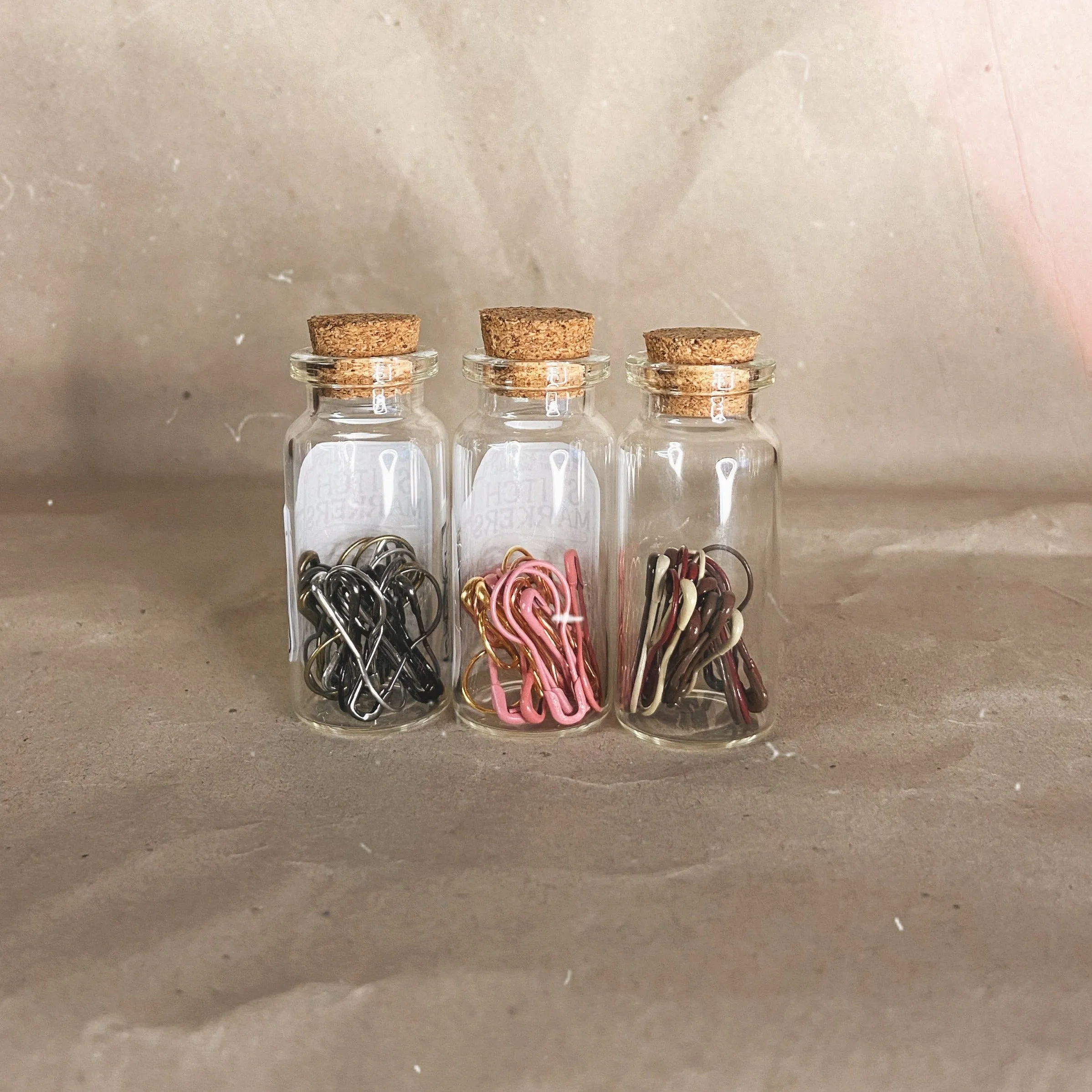 "Steam Punk" Stitch Marker Tonic Bottles