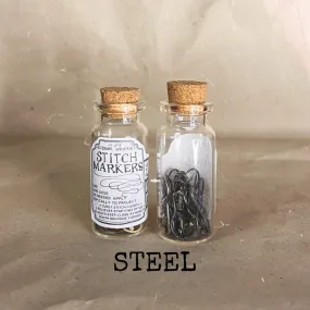 "Steel" Stitch Marker Tonic Bottles