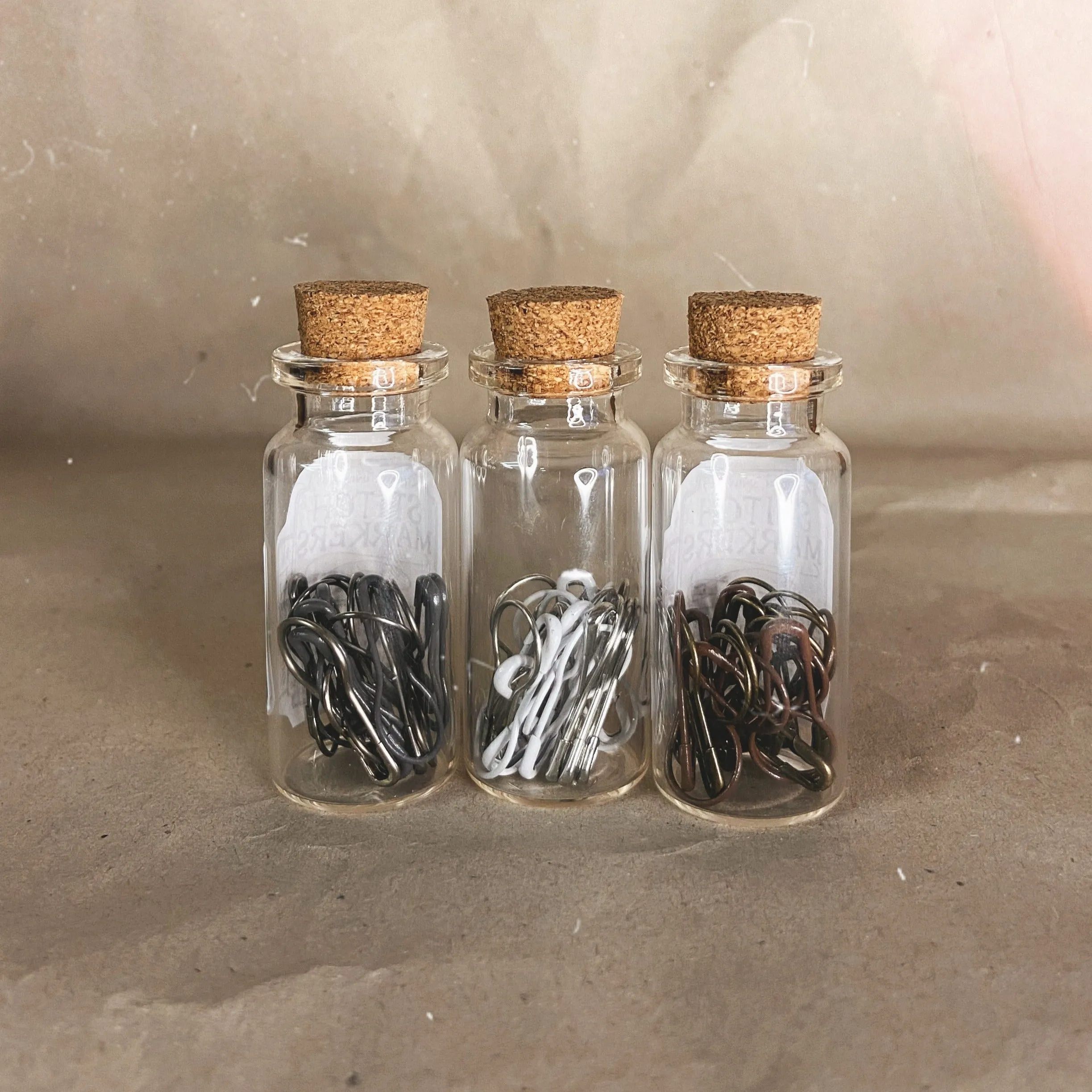 "Steel" Stitch Marker Tonic Bottles