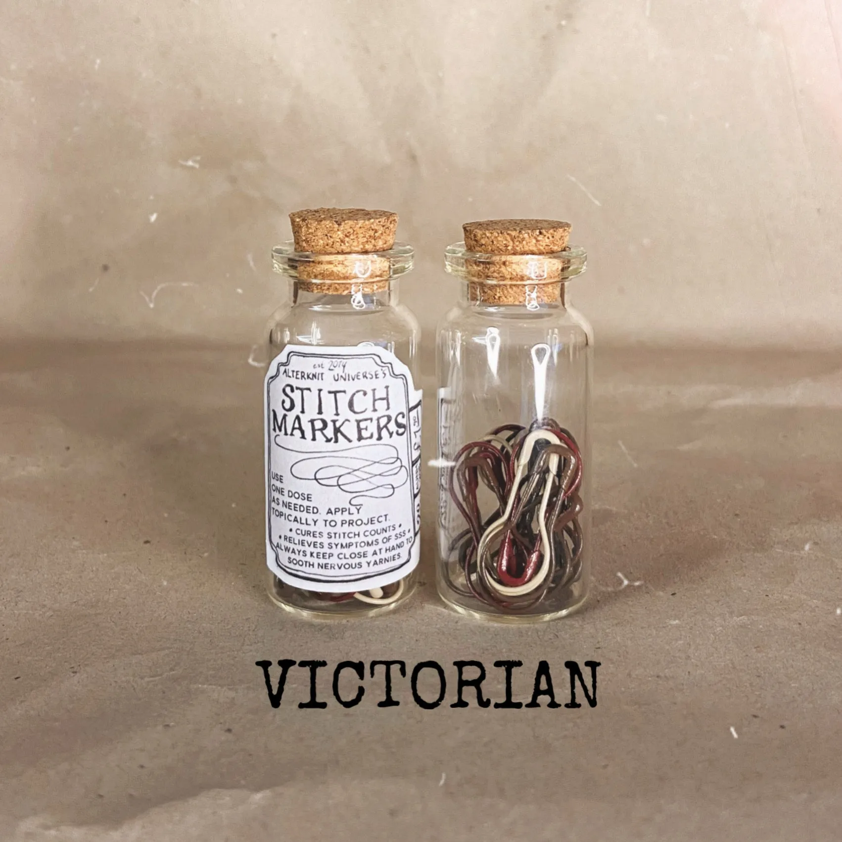 "Victorian" Stitch Marker Tonic Bottles