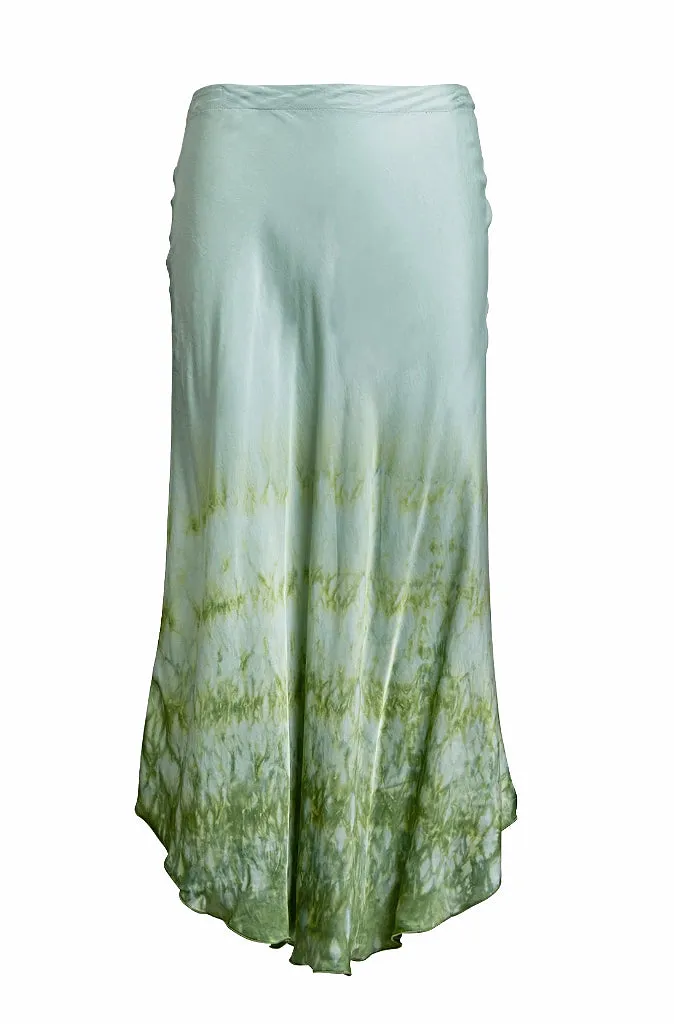 Rabens Saloner Nelie Bias Cut Skirt in Soft Green