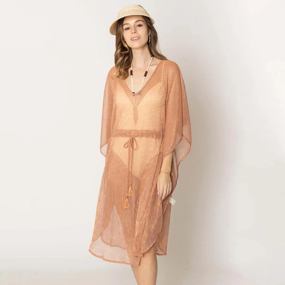 Rose Gold Lurex String Poncho