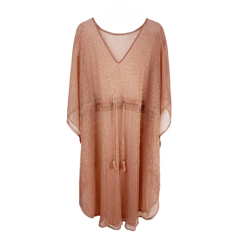 Rose Gold Lurex String Poncho