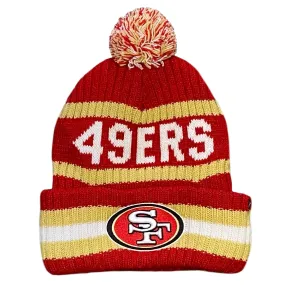 San Francisco 49ers Red Bering Knit Beanie Hat with Pom - Red