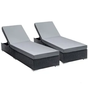 Set of 2 Finnley Outdoor Sun Loungers - Interchangeable colours: Beige, Grey, Red