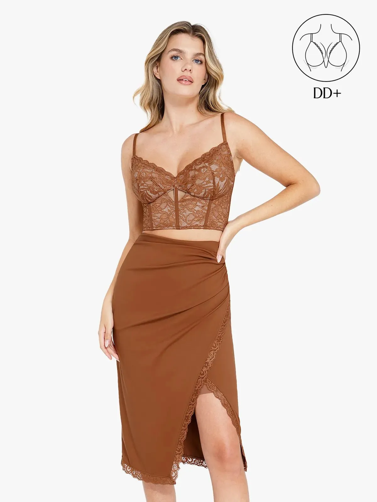 Shapewear Lace Corset Bra or Slimming Midi Wrap Skirt