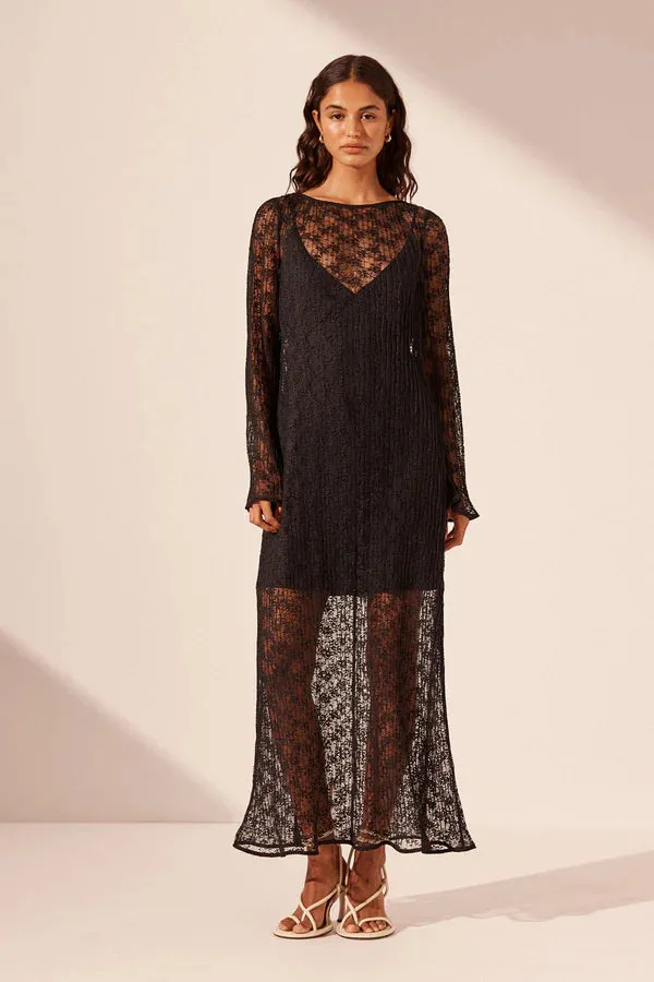 Shona Joy - Sol Long Sleeve Midi Dress Lace