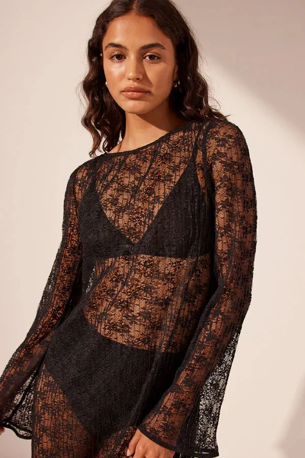 Shona Joy - Sol Long Sleeve Midi Dress Lace